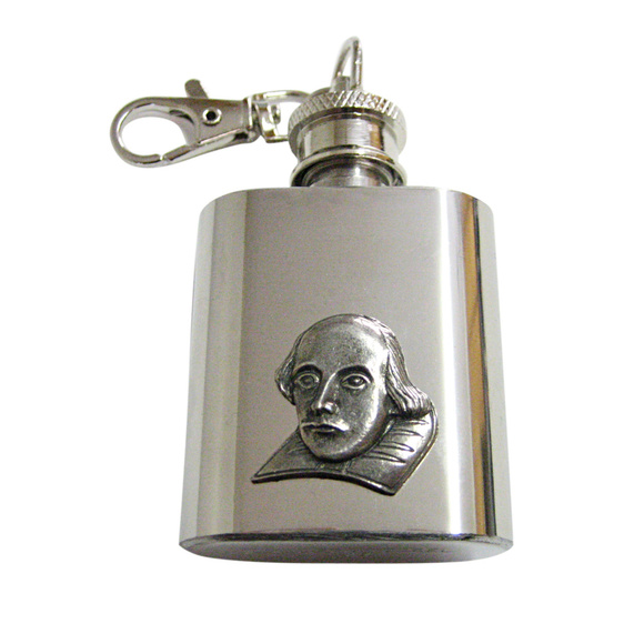 Shakespeare Figure Keychain Flask - Picture 1 of 1